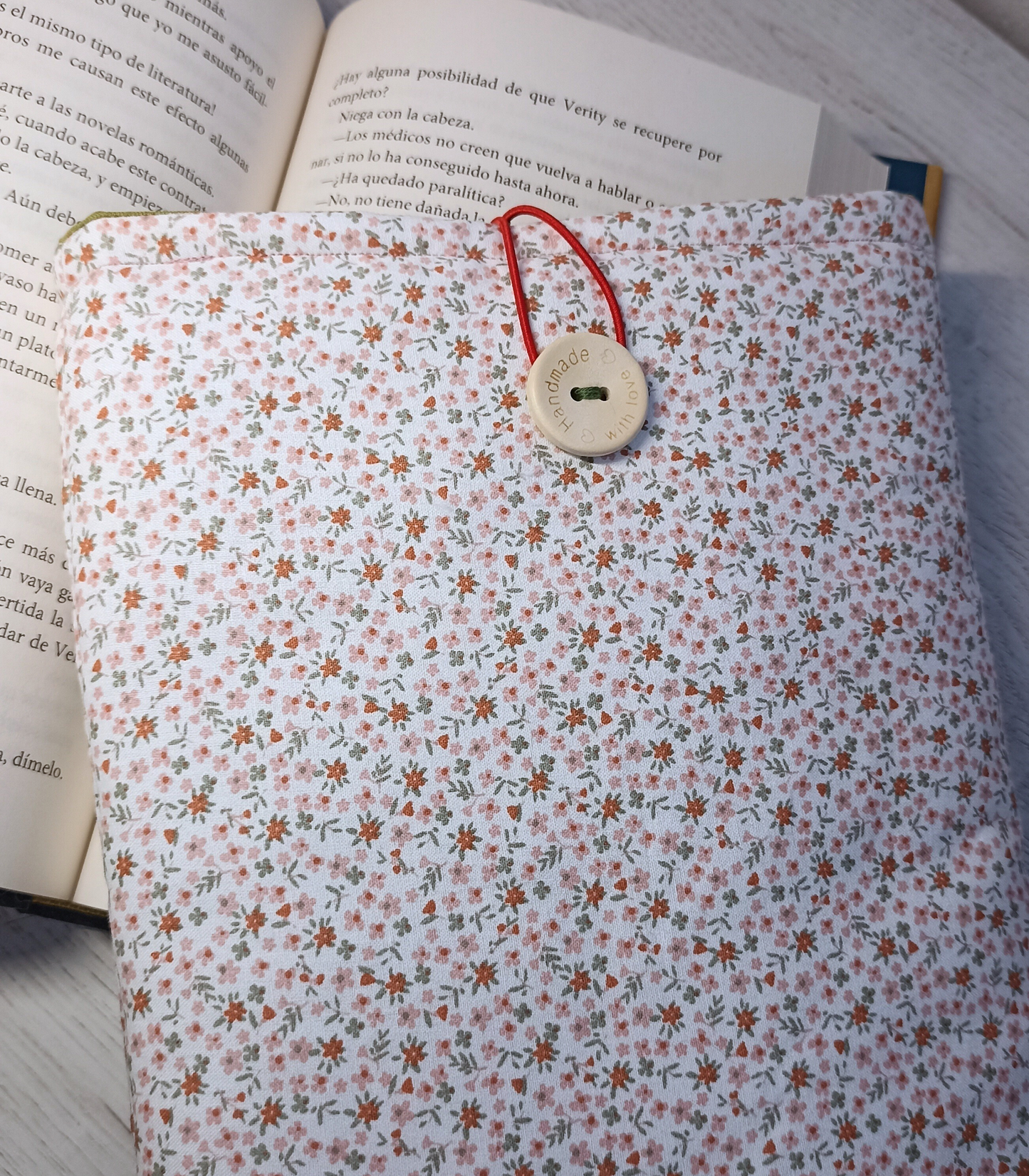 Funda para libros de tela Mini Flores