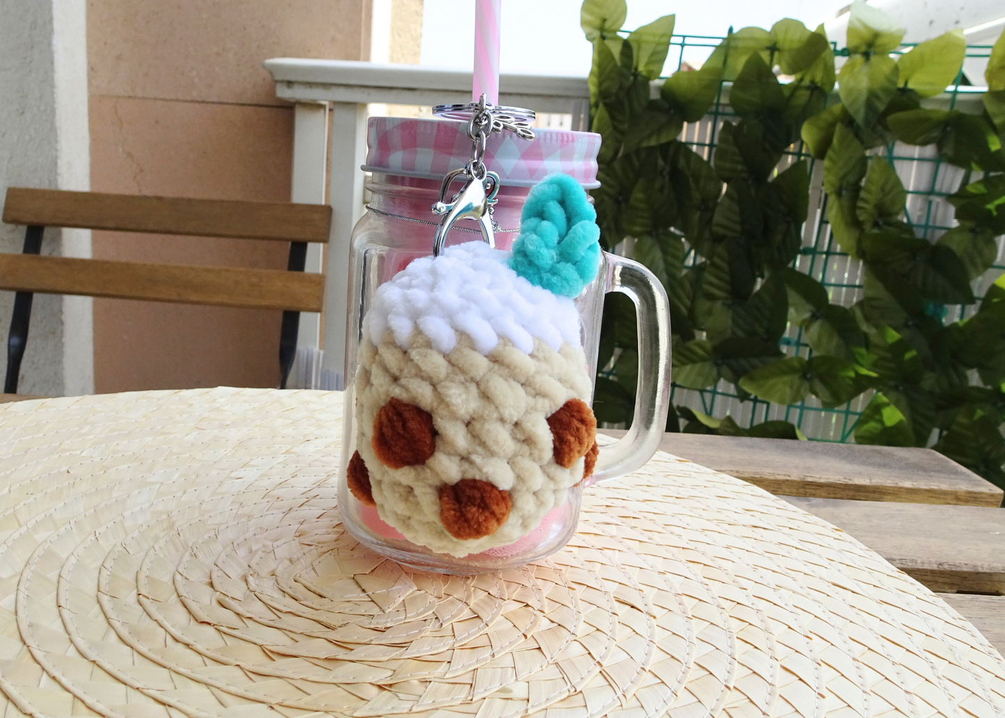 Llavero Bubble tea amigurumi