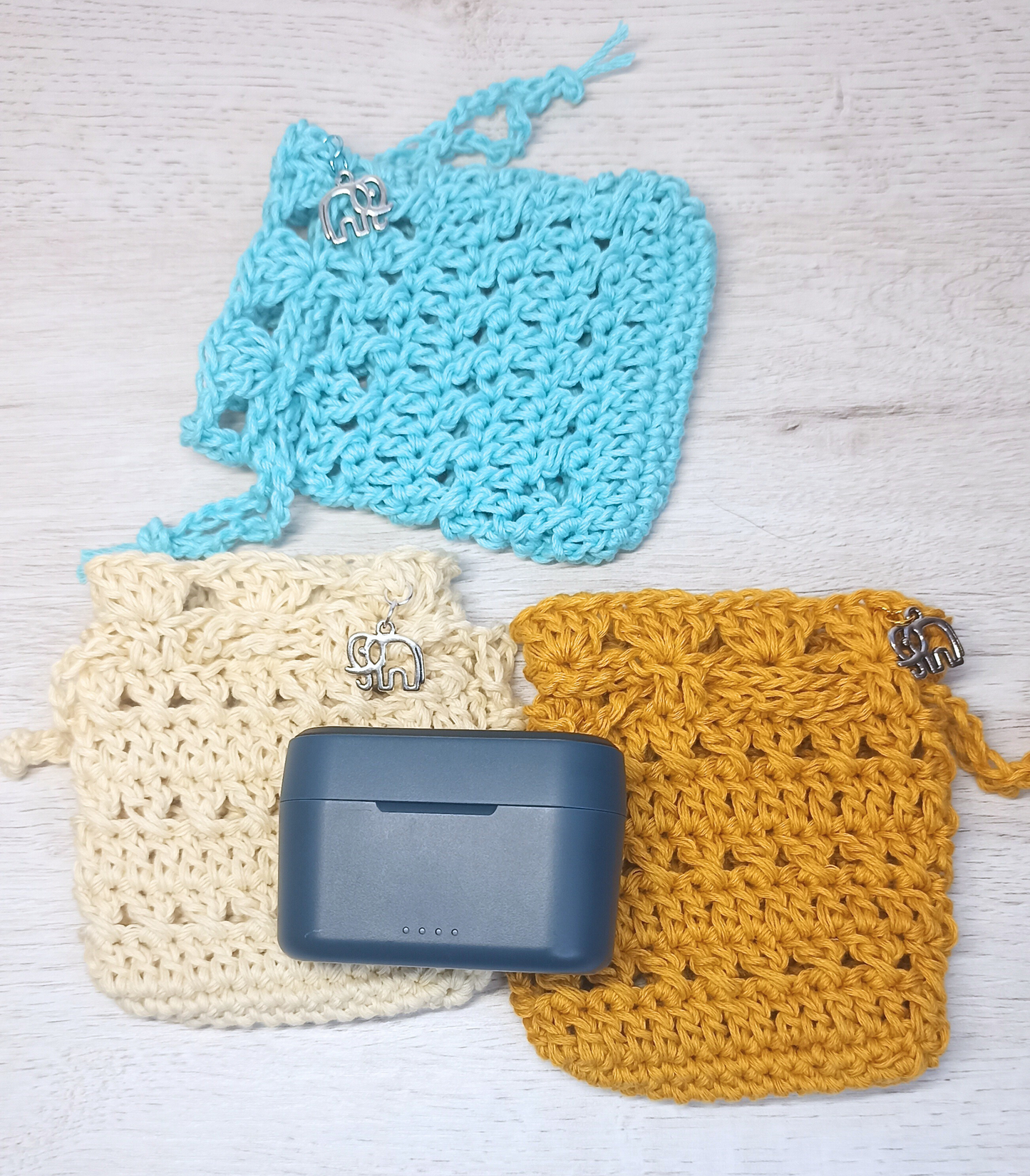 Bolsa/Funda crochet buena suerte