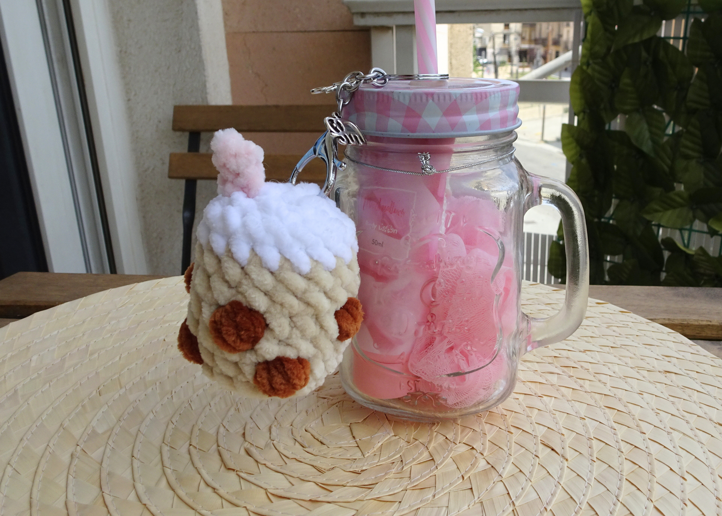 Llavero Bubble tea amigurumi