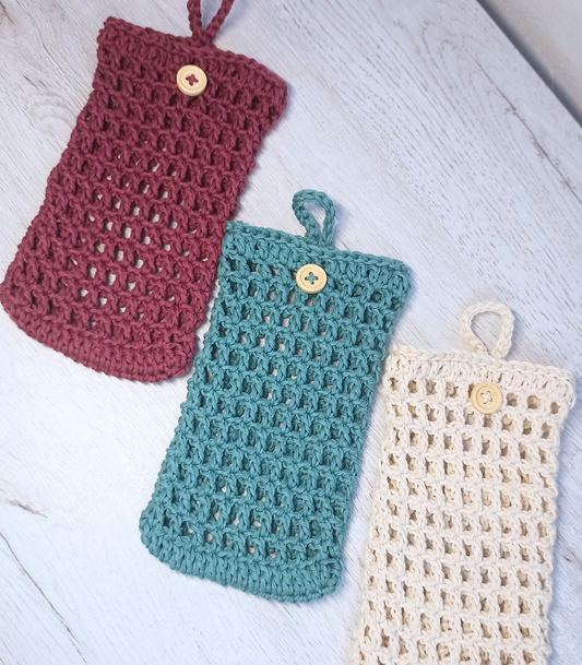 Funda para móvil a crochet punto calado