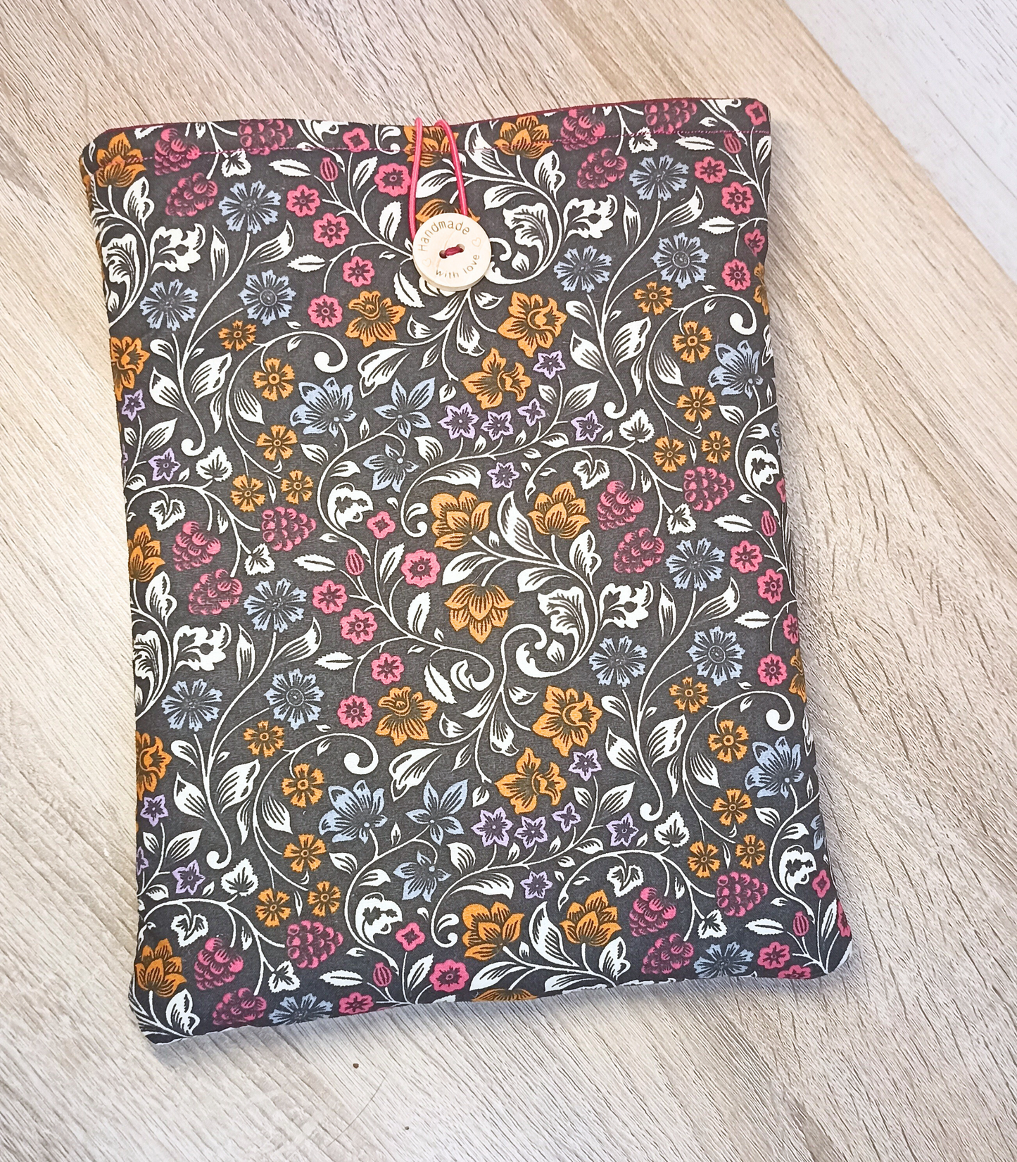 Funda para libros de tela flores oscura