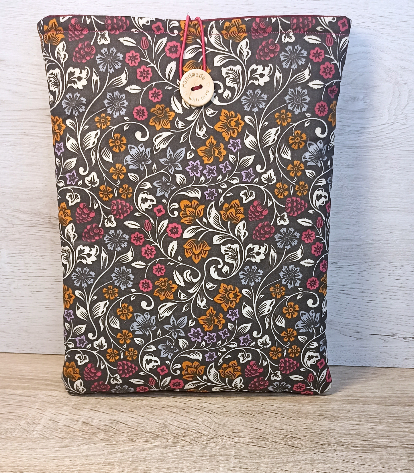 Funda para libros de tela flores oscura