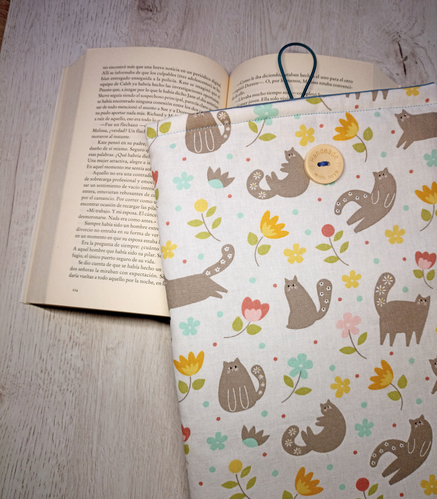 Funda para libro de tela Gatitos