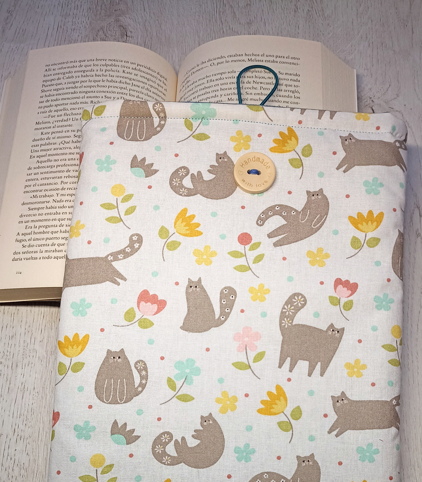 Funda para libro de tela Gatitos