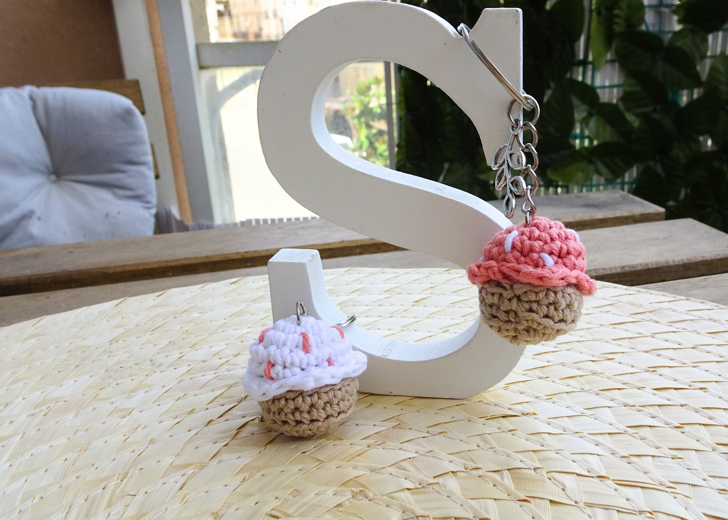 Llavero mini cupcake amigurumi