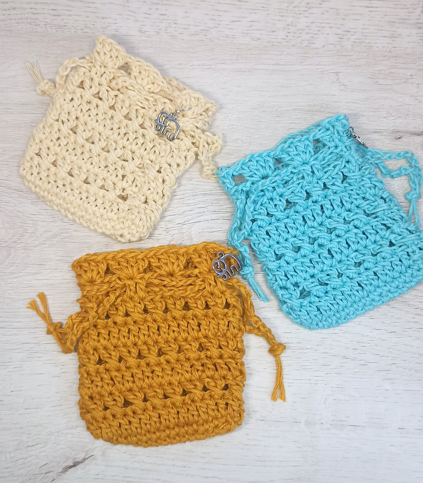 Bolsa/Funda crochet buena suerte