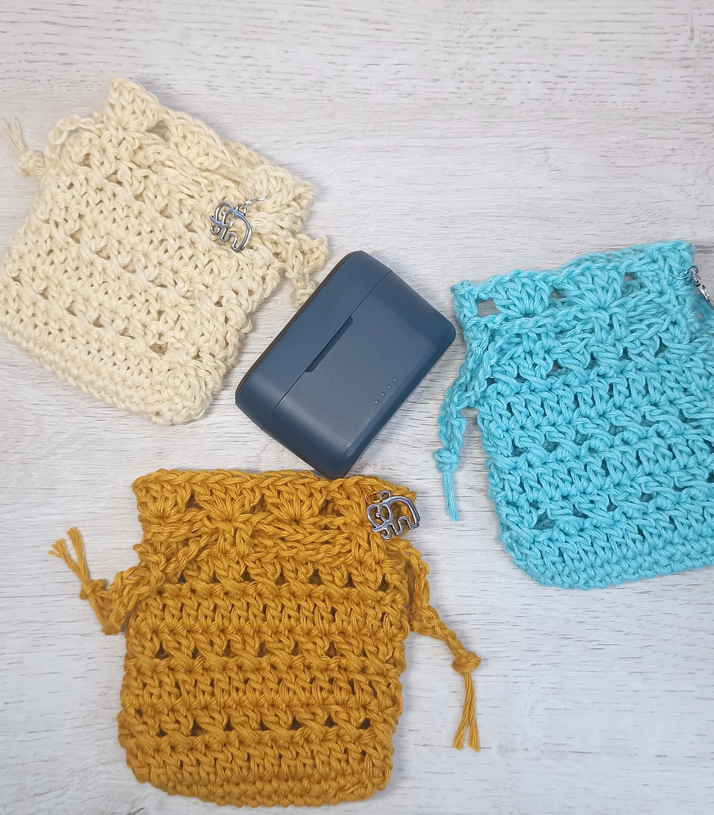 Bolsa/Funda crochet buena suerte