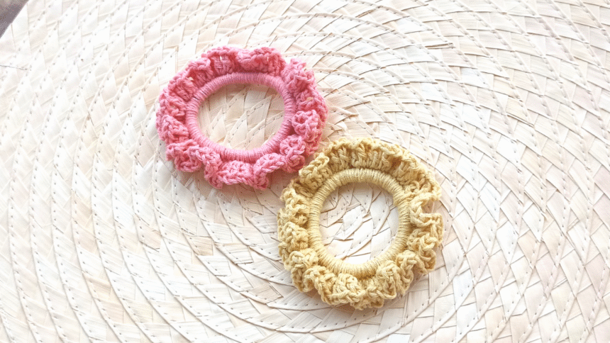 Mini scrunchies a crochet