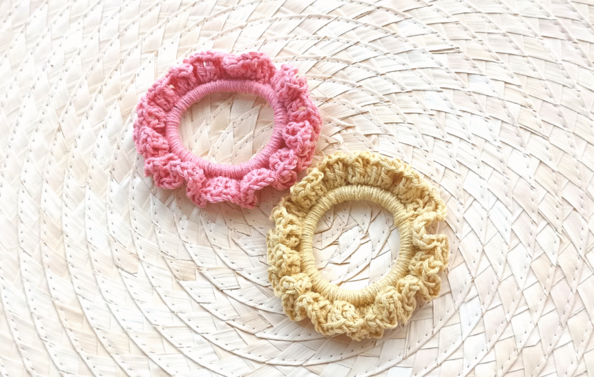 Mini scrunchies a crochet