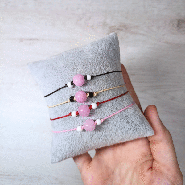 pulsera cuarzo rosa en diferentes colores